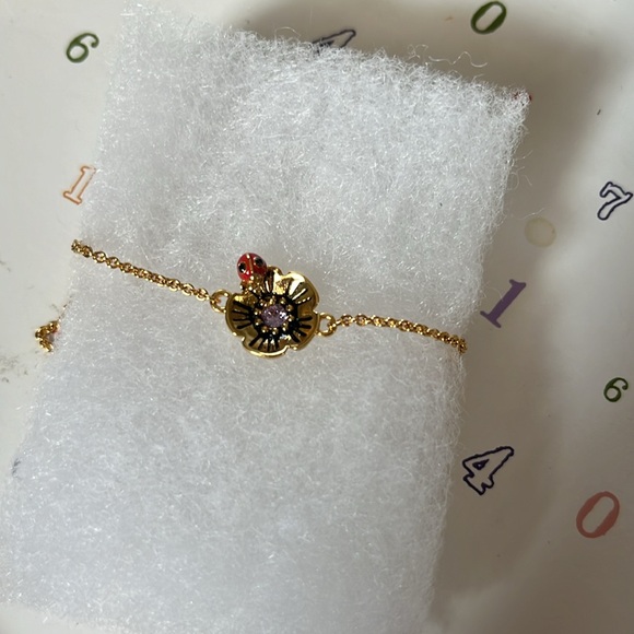 Coach Garden Party Crystal Tea Rose Slider Bracelet - Picture 12 of 13